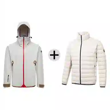 阿尔卑斯 山系户外字母印花连帽时尚三防保暖冲锋夹克 男女同款