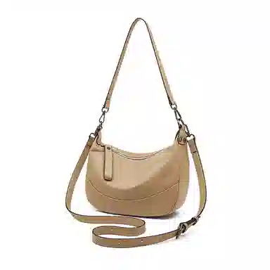 老人头 简约百搭通勤时尚 头层牛皮 单肩包 女款 黑色/白色/绿色/肉粉色