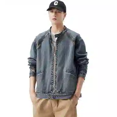 【dme】 美式宽松水洗百搭牛仔外套 男女同款 蓝色