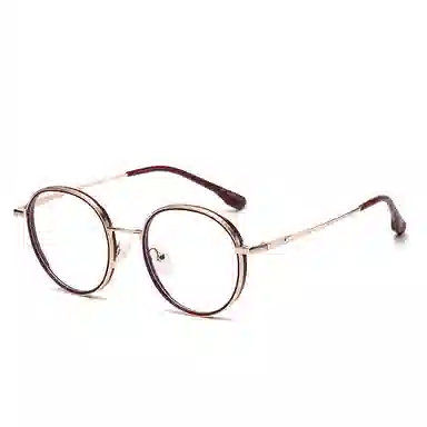 山一丸 时尚防蓝光素颜小圆框平光镜 学生显脸小时尚 合金 圆形 光学镜架 男女同款情侣款