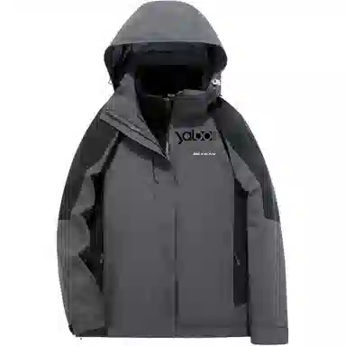 雅鹿优选  保暖连帽拉链长袖  防水防风透气耐磨冲锋衣 男款