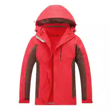 浪莎  纯色连帽拉链  防水防风冲锋衣 男女同款