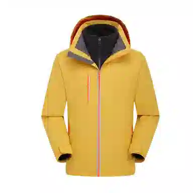 浪莎  户外舒适纯色连帽宽松拉链  防水防风保暖冲锋衣 男女同款