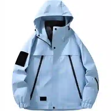 雅鹿优选  纯色连帽拉链  防水防风透气耐磨保暖冲锋衣 男款