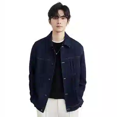 独驰 百搭休闲单排扣牛仔外套 男款