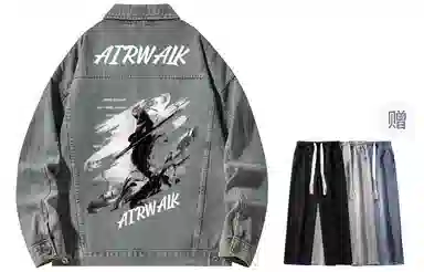 Airwalk Retro Dark Wukong Print Denim Jacket