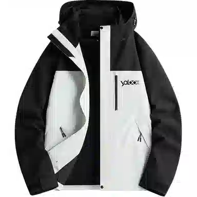 雅鹿优选  保暖连帽字母  防水防风透气耐磨冲锋衣 男女同款