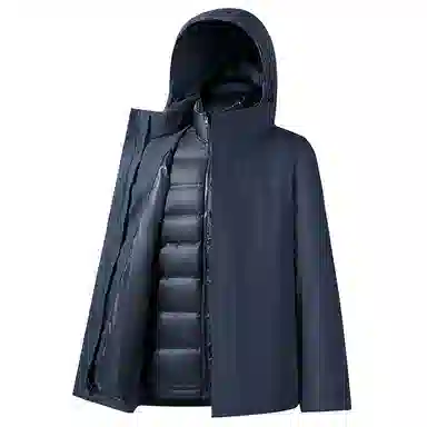 鸭鸭 可拆卸内胆石墨烯蓄热加厚羽绒服 男款