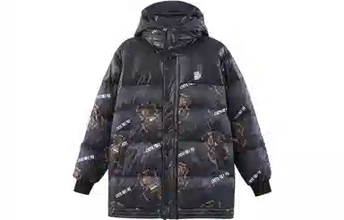Onikasu FW22 Bear Print Hoodie Down Jacket