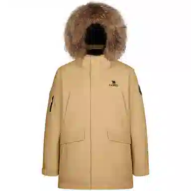 CAMEL Mid-Length Down Jacket
