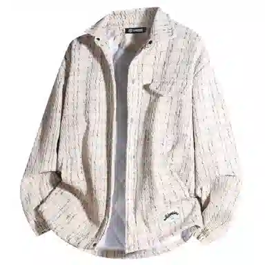 王者荣耀 王者荣耀 鲁班七号款 编织格纹夹棉加厚小香风复古风格刺绣织唛长袖单排扣开衫上衣外套翻领宽松百搭休闲夹克 男女同款