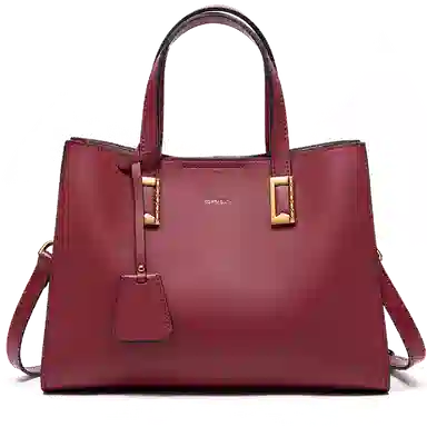 梦特娇 可拆卸肩带 大容量手提包包 潮流时尚经典气质外出 合成革 单肩斜挎包 女款 黑色/红色/杏色