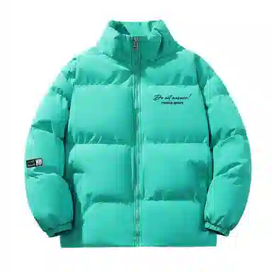 三体 不要回答系列 宽松美式休闲户外防风防水防寒加厚立领开衫舒适简约基础款字母印花纯色百搭时尚保暖柔软潮牌棉服 男女同款