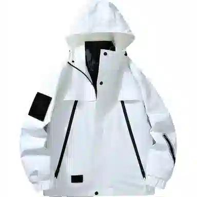 雅鹿优选  纯色连帽拉链  防水防风透气耐磨保暖冲锋衣 男款