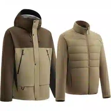 蕉下  户外宽松机能三合一气绒  防水防风防紫外线透气耐磨保暖速干超轻伪装掩护冲锋衣 男款