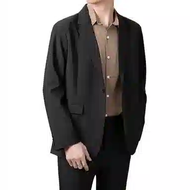 都市机能韩系轻熟风秋冬高级垂感垫肩外套西装 男女同款