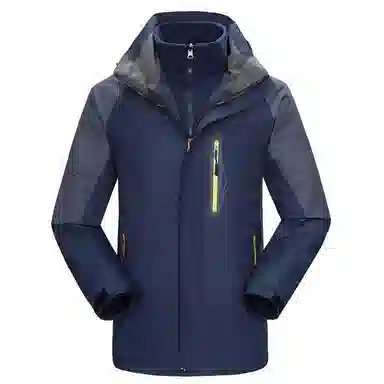 浪莎  户外三合一可拆卸加绒加厚登山服  防水防风速干冲锋衣 男款