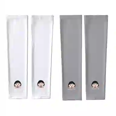 冠辉 夏季樱桃小丸子可爱卡通夏季凉感防紫外线冰袖冰丝高弹护臂轻薄透气舒适时尚户外运动防紫外线 锦纶 防晒袖 男女同款情侣款