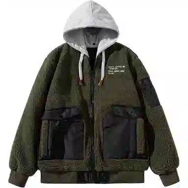 玉儿恋 加厚连帽工装棉服 男款