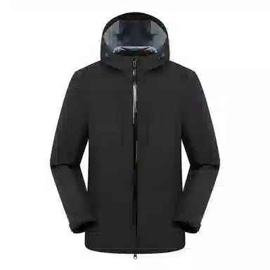 浪莎  单层户外登山服露营徒步纯色连帽宽松拉链  防水防风保暖速干冲锋衣 通用