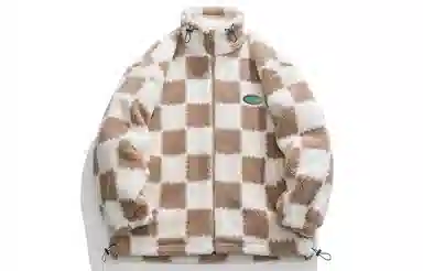 MEIPIN TANG Plaid Logo Fleece Jacket