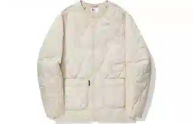 中国李宁 字母单排扣长袖宽松棉服 男女同款 燕麦灰