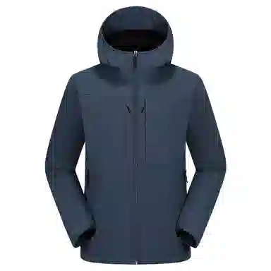 浪莎  户外登山纯色连帽宽松拉链  防水防风透气速干冲锋衣 通用