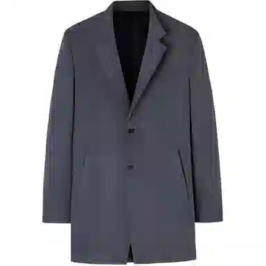 才子 纯色保暖中长款商务单排扣大衣 男款