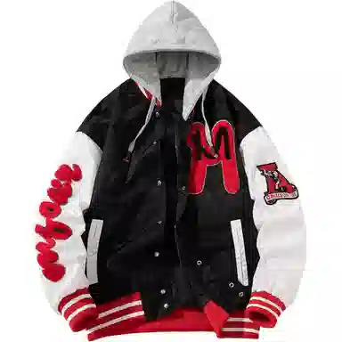 玉儿恋 刺绣拼接炸街加厚飞行员棉服 男款