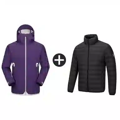 阿尔卑斯 山系户外字母印花连帽时尚三防保暖冲锋夹克 男女同款