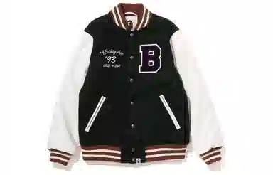 BAPE x END Baseball Jacket White Green