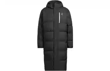 adidas Neo Logo Zip Hoodie Down Jacket Black