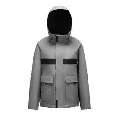 鸭鸭 工装风拼色立领连帽长袖羽绒服 男款