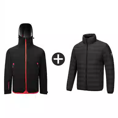 阿尔卑斯 山系户外字母印花连帽时尚三防保暖冲锋夹克 男女同款