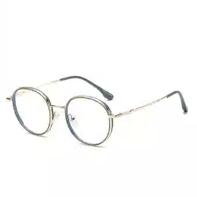 山一丸 时尚防蓝光素颜小圆框平光镜 学生显脸小时尚 合金 圆形 光学镜架 男女同款情侣款