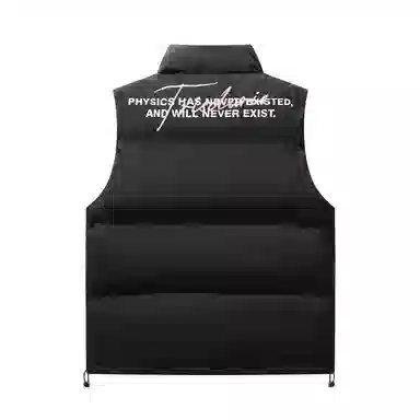 三体 文明系列 撞色拼接美式复古简约基础款字母印花百搭立领开衫户外工装机能风休闲宽松保暖加厚舒适防风无袖马甲 男女同款