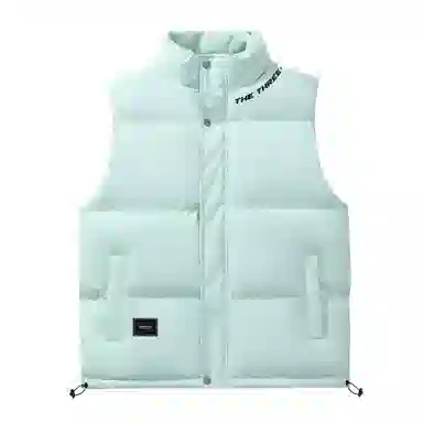 三体 问题系列 美式复古简约基础款字母印花休闲百搭立领保暖加厚柔软舒适户外工装机能风宽松无袖马甲 男女同款