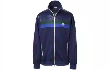 Moncler Colorblock Logo Zip Jacket Navy