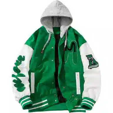 玉儿恋 刺绣拼接炸街加厚飞行员棉服 男款