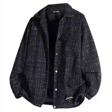 王者荣耀 王者荣耀 鲁班七号款 编织格纹夹棉加厚小香风复古风格刺绣织唛长袖单排扣开衫上衣外套翻领宽松百搭休闲夹克 男女同款