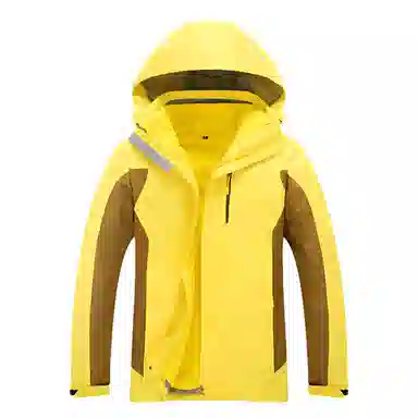 浪莎  纯色连帽拉链  防水防风冲锋衣 男女同款