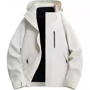 雅鹿优选  保暖连帽字母  防水防风透气耐磨冲锋衣 男女同款