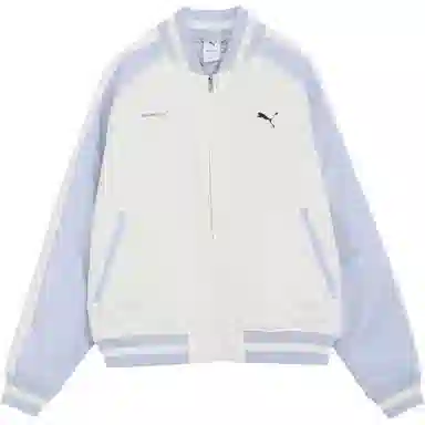 PUMA FW23 Metallic Logo Raglan Jacket White