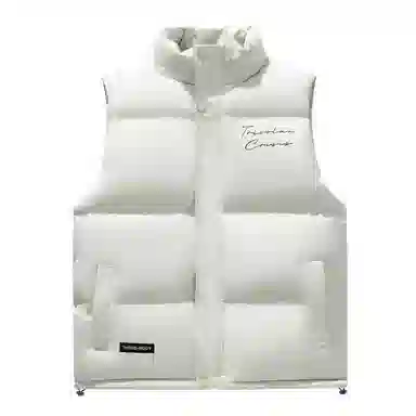 三体 文明系列 美式复古简约基础款字母印花立领保暖加厚柔软舒适休闲百搭户外工装机能风宽松无袖马甲 男女同款