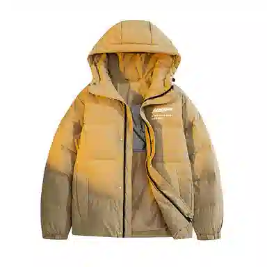 鸭鸭 新年战袍简约加厚保暖休闲宽松套头无性别连帽暗黑羽绒服 男女同款