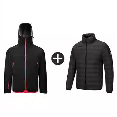 阿尔卑斯 山系户外字母印花连帽时尚三防保暖冲锋夹克 男女同款