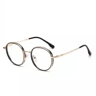 山一丸 时尚防蓝光素颜小圆框平光镜 学生显脸小时尚 合金 圆形 光学镜架 男女同款情侣款