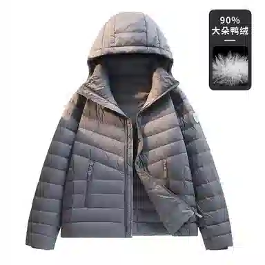 鸭鸭 轻薄休闲保暖连帽短款羽绒服 男女同款