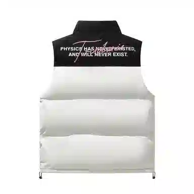 三体 文明系列 撞色拼接美式复古简约基础款字母印花百搭立领开衫户外工装机能风休闲宽松保暖加厚舒适防风无袖马甲 男女同款