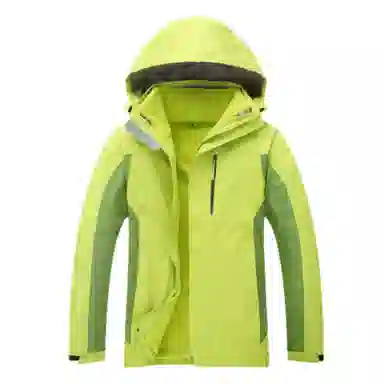 浪莎  纯色连帽拉链  防水防风冲锋衣 男女同款